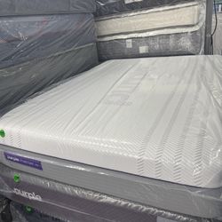 QUEEN SIZE PURPLE PREMIER .4 MATTRESS & BOX SPRING BED SET