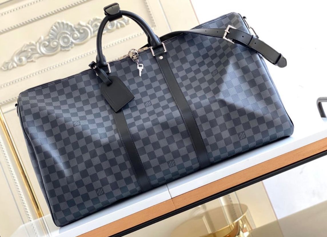 Louis Vuitton Boston Bag Damier Graphite Keepall Bandouliere Black