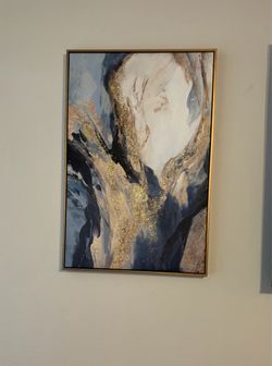 4 piece  Art Set Abstract Canvas Wall Art with Gold Frame