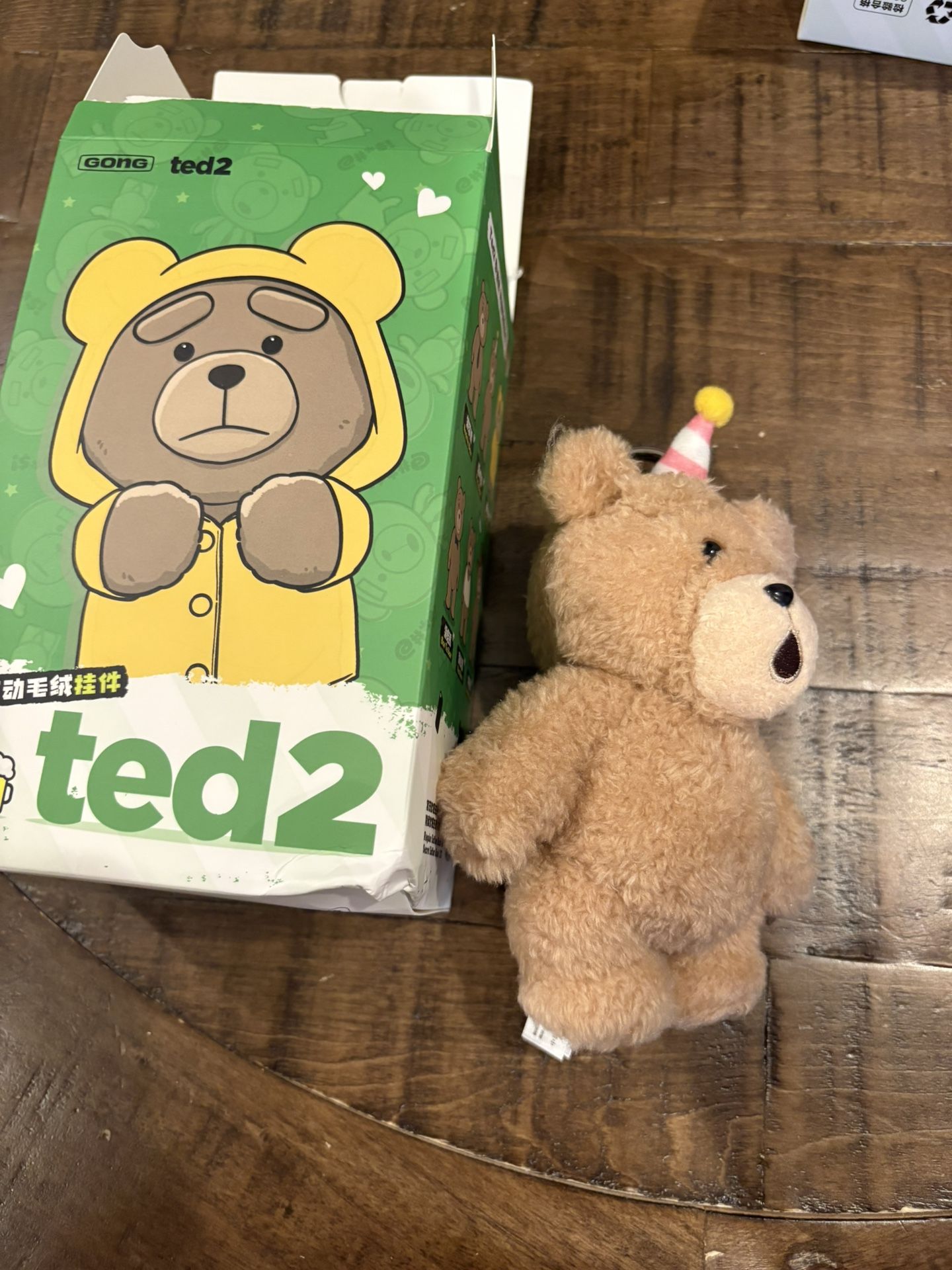 Pop Mart Ted2 Teddy Bear Action Series Party Bear Plush Pendant
