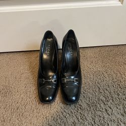GUCCI Pumps Heel Horsebit Leather Black 8 1/2