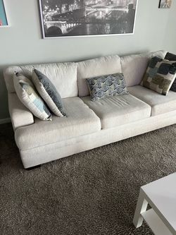 Free 3-Seat Cream Fabric Sofa