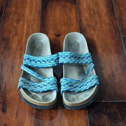 Birkenstock Betula Blue Woven Strap Sandals Size 39 US 8