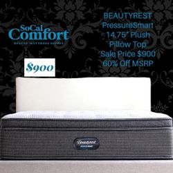 Beautyrest PressureSmart 14.75" Plush Pillow Top Mattress