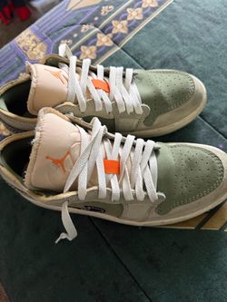 Air Jordan 1 Low Green Orange Sneakers