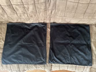 Two Soft Velvet Black Pillow Covers 18in x 18in