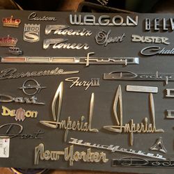 Various 60s-70s Vehicle Emblems And Door Trim Emblems