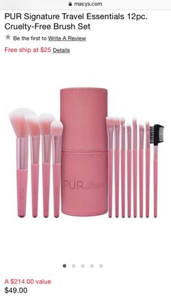 PÜR The Complexion Authority - Signature Travel Essentials 12-Piece Cruelty-Free Brush Set w/ cup
