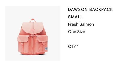 Herschel Supply Dawson backpack small in salmon