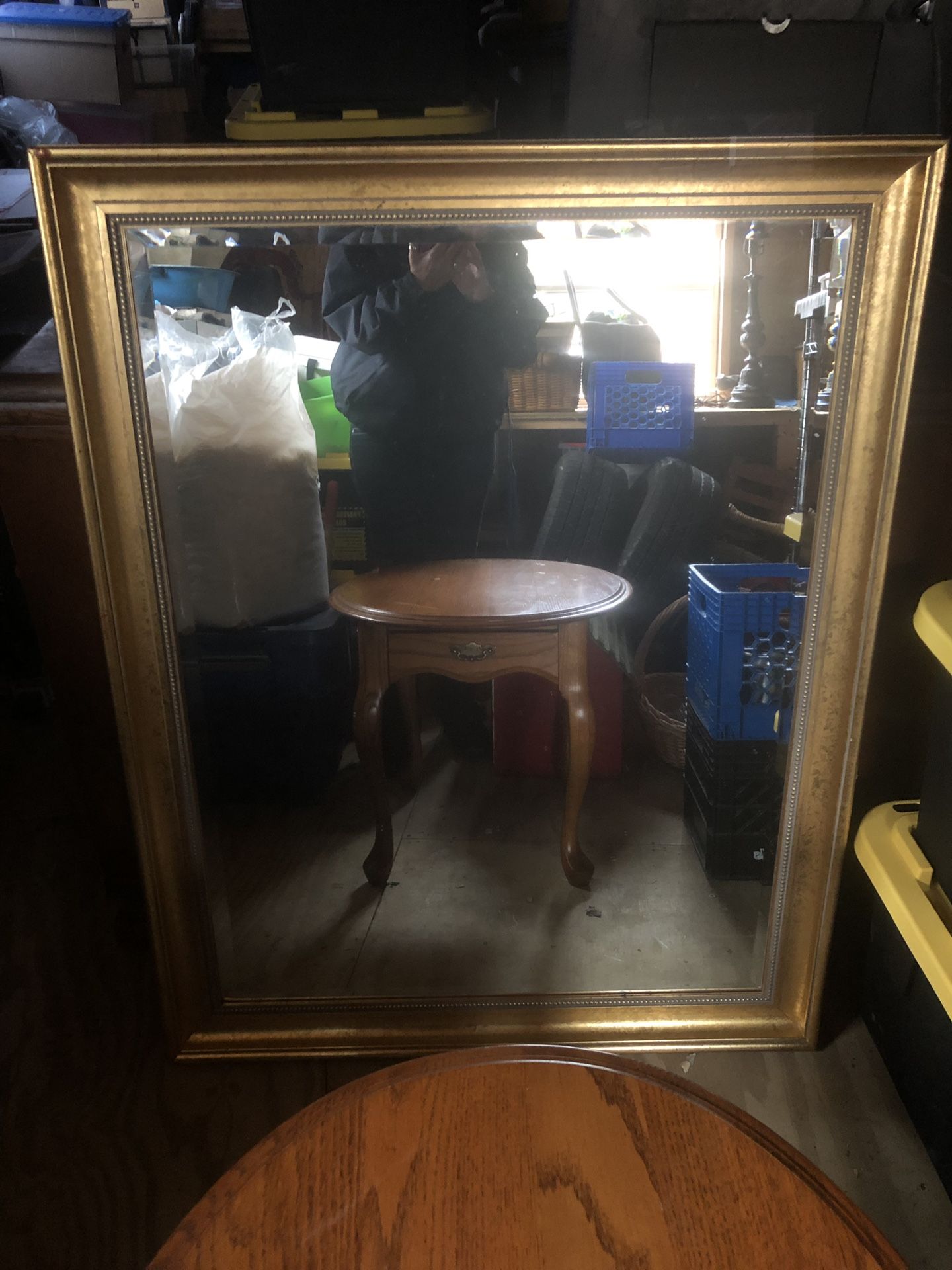 30X40 gold leaf 2” beveled mirror in EUC