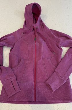 Athleta Strength Hoodie Full Zip Sweater Jacket Womens Small Running Activewear Violet Magenta Pink 