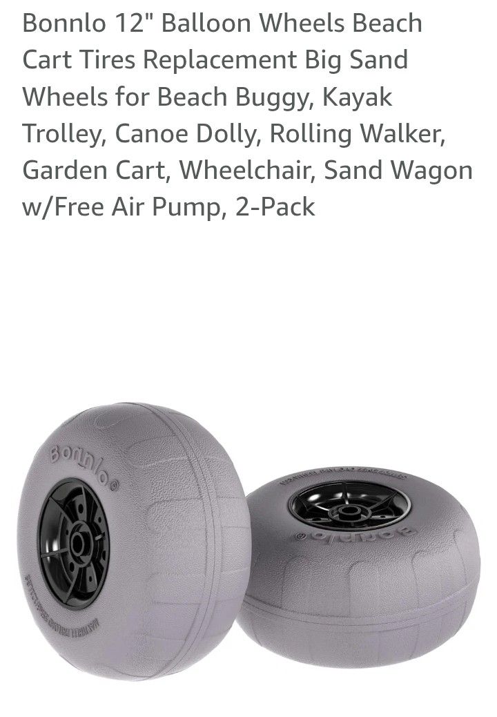 $30 New 12" Beach Sand Tire's 2 Pack Replacement With Pump