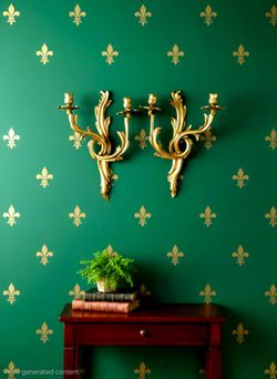 Antique Italian Louis XV Rococo style gilt brass wall sconces 16"×13"
