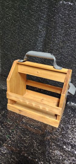 Wooden condiment/beer caddy
