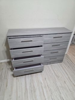 COMODA GRIS 8 GAVETAS - GRAY DRESSER 8 DRAWERS