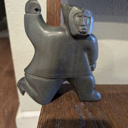 Vintage Inuit Eskimo Native American Soapstone Native Man Hunter