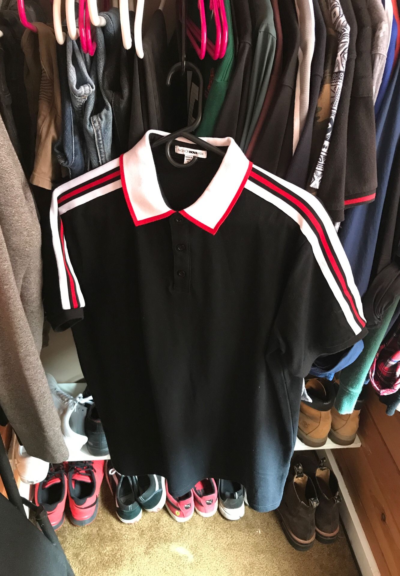 Men’s gucci style fashionova polo shirt medium