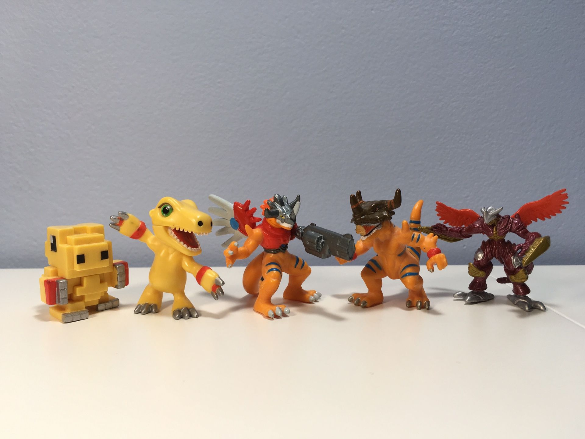 Pixel Agumon Burning Greymon & more Digimon Bandai PVC Figure Toy Lot