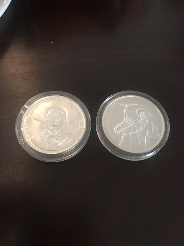 Pancho Villa And Emiliano Zapata Silver Coins