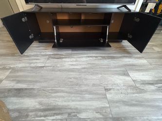 Black TV Stand with Cabinet Storage