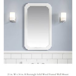White wooden vanity Mirror