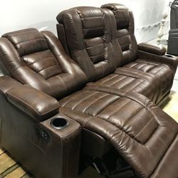 Owner's Box 2 Piece Power Reclining Sofa and Loveseat Set