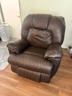 Brown leather sofa