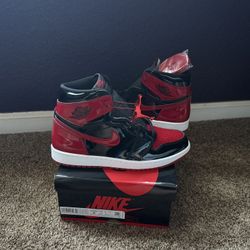 Brand New 2021 Jordan 1 Retro High O G  ‘Patent Bred’ Men’s Size 9.5