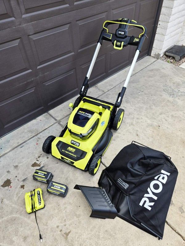 RYOBI 40V HP Brushless Whisper Series 21" Self Propelled All Wheel Drive Lawn Mower Kit