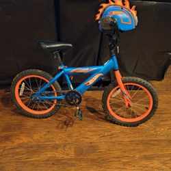 Kids Hot Wheels Bike And Helmet