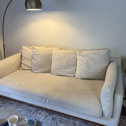 World Market: Mid-Century Modern Sofa – Cream Upholstery