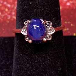 14k Star Sapphire And Diamond Ring 
