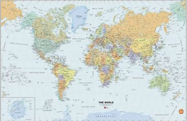 BRAND NEW WallPops! Dry Erase World Map (24" x 36") - Peel & Stick