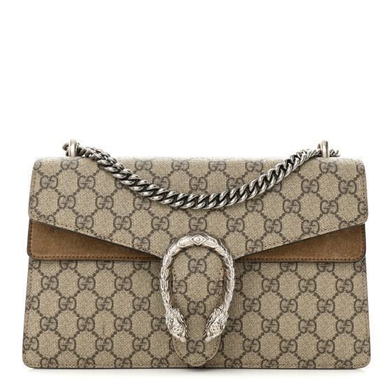 Gucci Supreme Monogram Small Dionysus Shoulder Bag Taupe