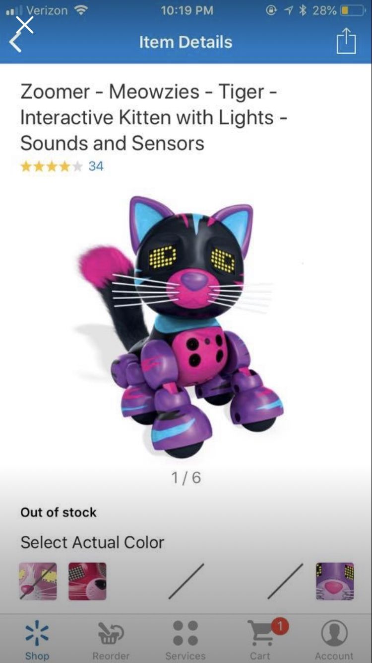 Zoomer meowzies tiger interactive toy