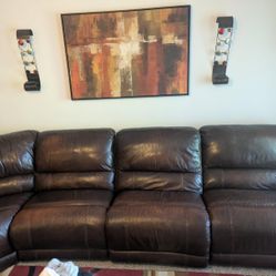 Brown Leather Couch 