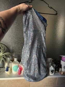 SleeveLess Short Blue Sequin Dress