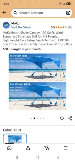 Moko beach shade canopy  10ft ×10ft