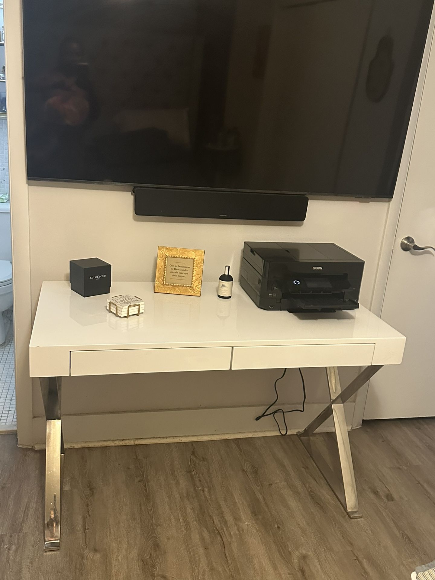 White And Silver Desk