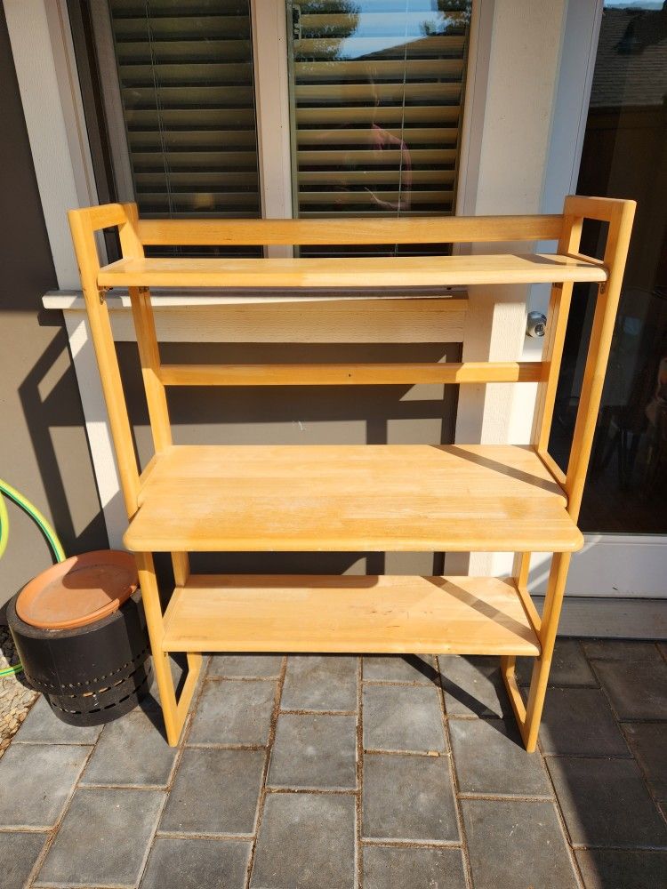 Folding Wooden Desk and Shelves