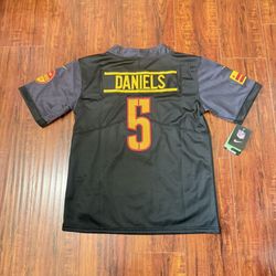 Jaden Daniels Washington Commanders #5 Black Youth/Kids Jersey Sz Lrg New w/tags  