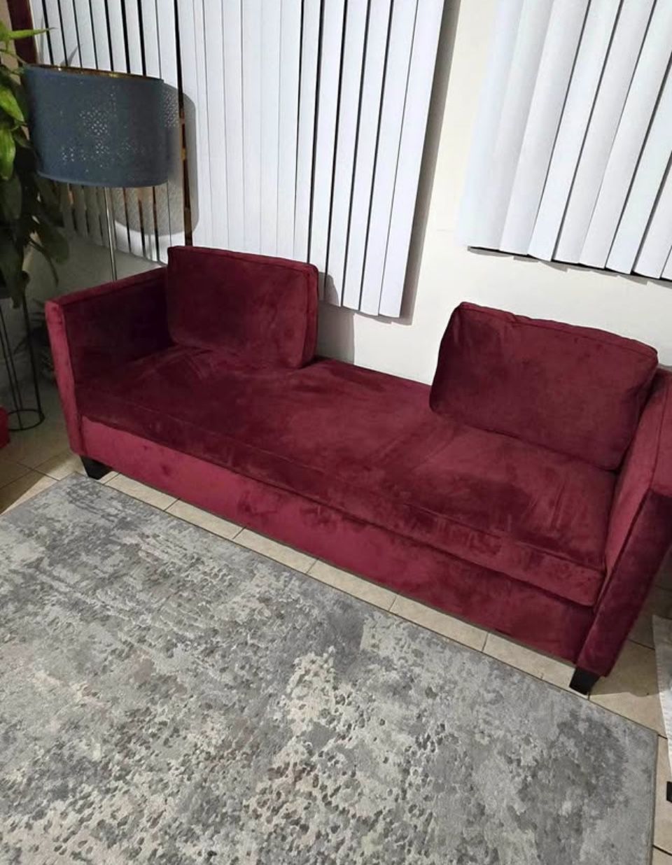 Red Velvet Sofa