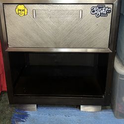 Signature Design by Ashley Maretto Espresso Brown/Silvertone One Drawer Night Stand