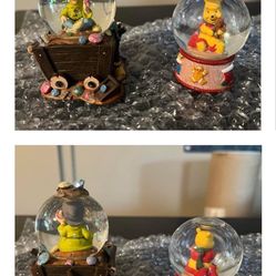 DISNEY Snow White & Winnie The Pooh (SMALL) Snow Globes