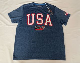 Vineyard Vines Performance Tee T-shirt Short Sleeve Top American Flag Navy Large
