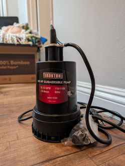 Ironton 1/8 HP Submersible Utility Pump – Used Once