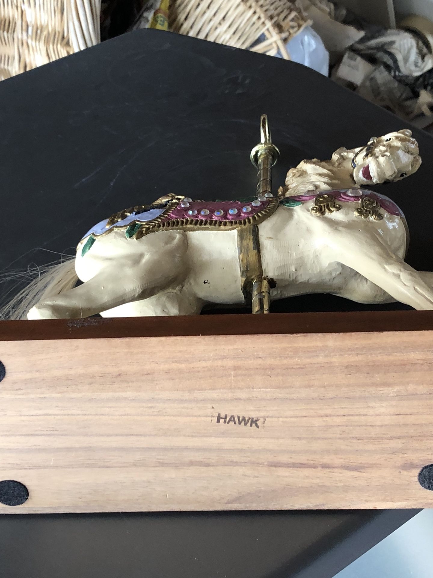 10 Ins x 10 Ins PJ’S LOOF STYLE hand made, hand painted Carousel Horse, great condition vintage piece.