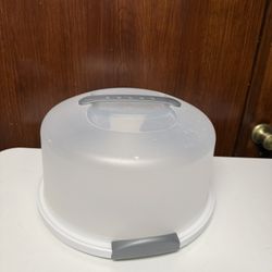 Round Cake Carrier with handle - Gray