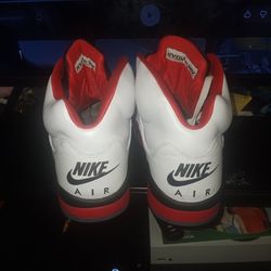 Jordan 5 white red and black