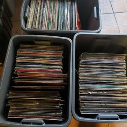 300+ VINYL RECORDS FOR SALE(3 TUBS)